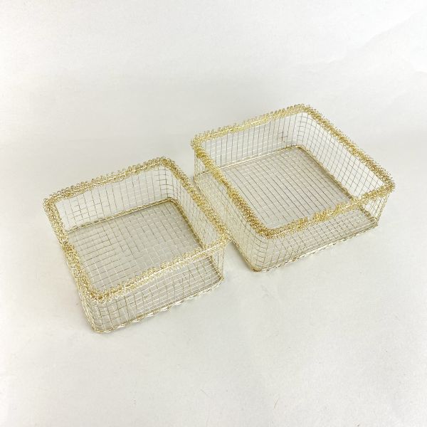 金色網狀收納籃 