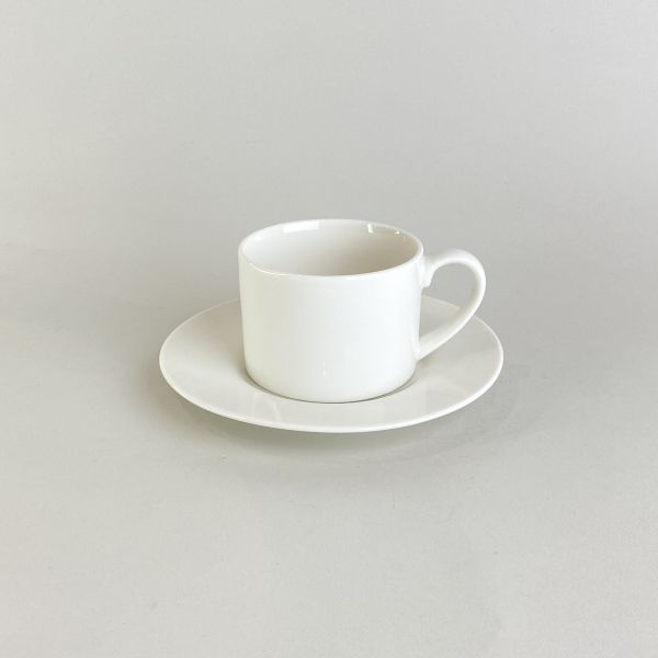 米白平底瓷杯組 