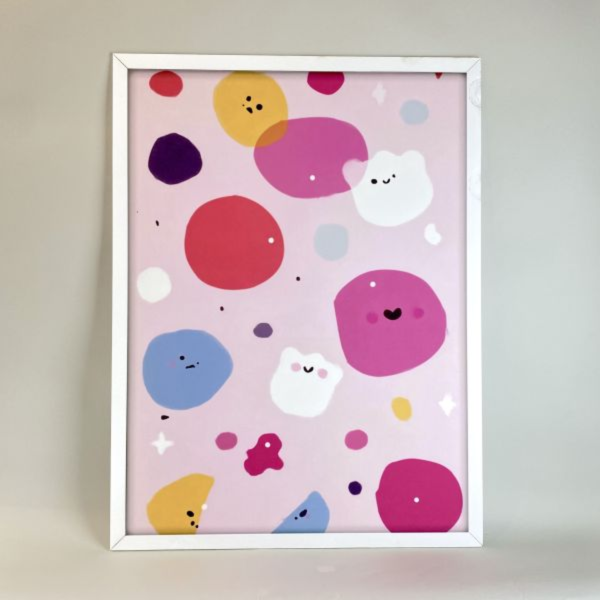 彩色圓點童趣風裝飾畫 | 四款 
