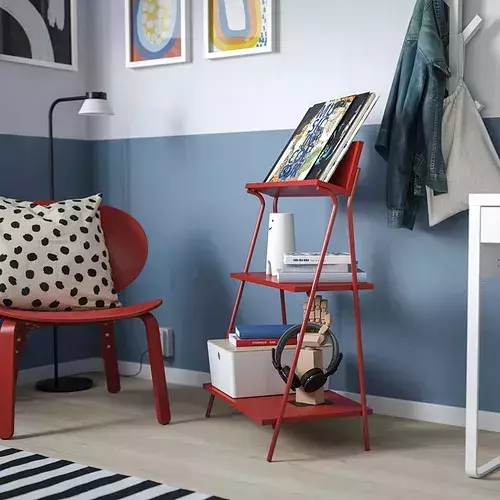 紅色三層收納層架 