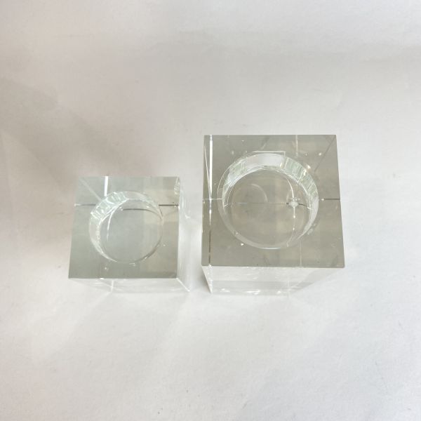 玻璃方柱燭台組 