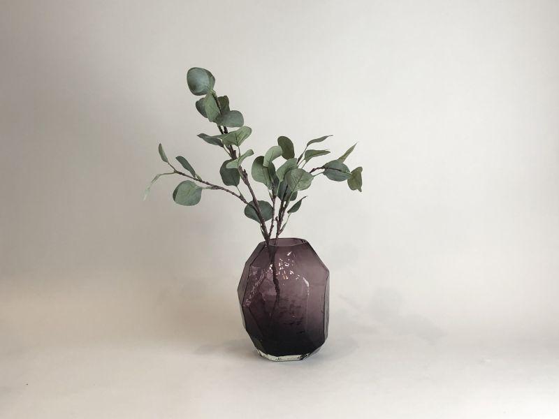 紫色不規則狀花器 
