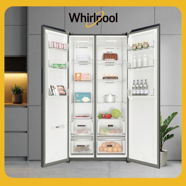 【詢問再折】WF2X610NBTW | Whirlpool 惠而浦 610L FITFRESH一級能效 獨嵌兩用 第六感智能變頻雙門對開門冰箱 (星空黑) WF2X610NBTW,Whirlpool,惠而浦,610L,一級能效,對開門,冰箱,變頻雙門對開門冰箱