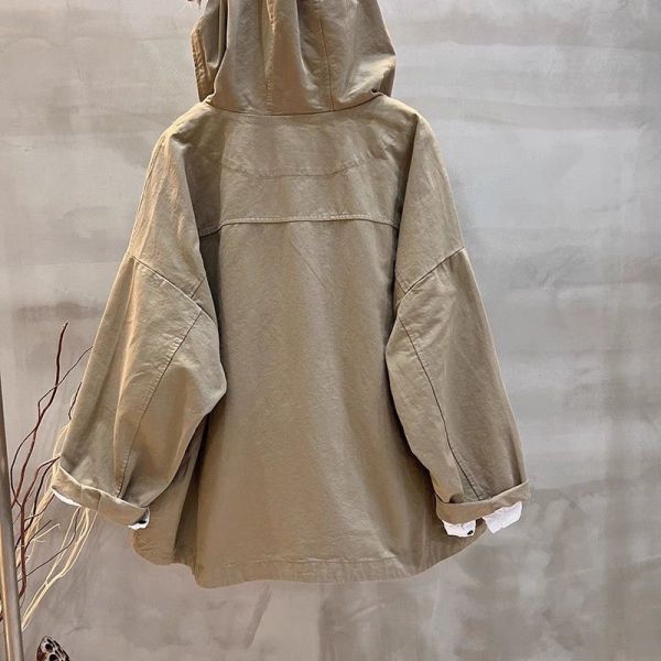 休閒洗水棉純色連帽長袖薄外套 休閒洗水棉純色連帽長袖薄外套