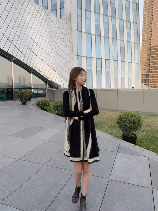 時尚拼色雙面披肩圍巾 時尚拼色雙面披肩圍巾