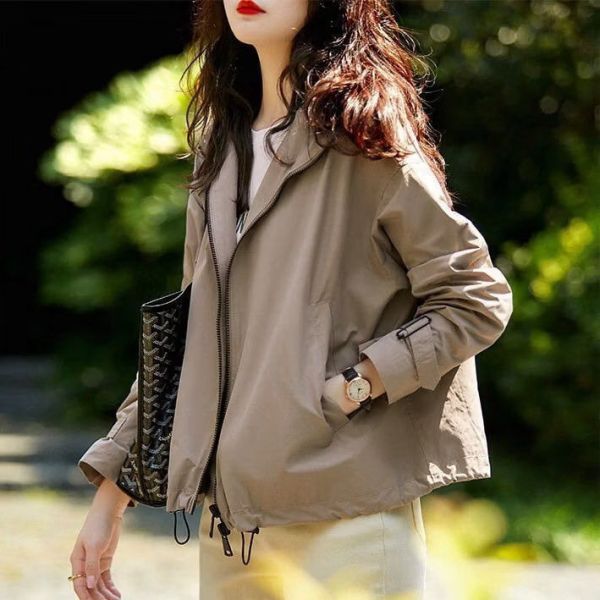 帥氣卡其色連帽風衣外套 帥氣卡其色連帽風衣外套