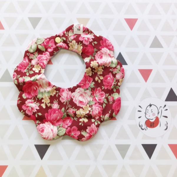 【財財兜】十層紗棉花糖兜-酒紅玫瑰硃砂痣 