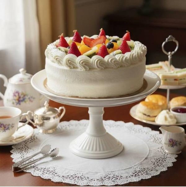 水果百匯芋泥布丁(北海道十勝奶霜) 蛋糕體使用屏東蓬萊米穀粉製成,無麩質、輕盈柔軟,夾層中包裹著手炒芋泥餡、Q彈滑嫩的布丁,再加入西班牙鮮奶油,堆疊出入口即化的豐富層次。