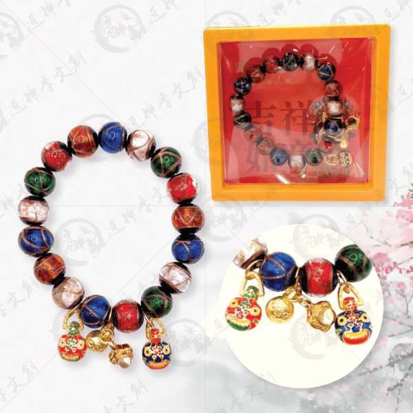 [手鍊]媽祖香灰琉璃手串(五行款) 