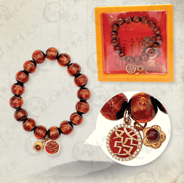 [手鍊]媽祖香灰琉璃手串(祥和款) 