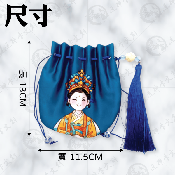 紅藍媽祖束口袋 