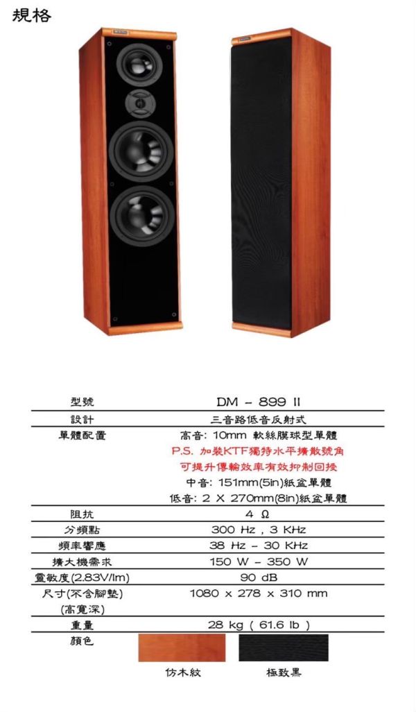 KTF DM-899 II 頂級專業卡拉OK雙8吋落地式喇叭 KTF DM-899 II 頂級專業卡拉OK雙8吋落地式喇叭 台灣大廠製造 綜合 數位 擴大機  U頻無線 有線麥克風 金嗓 音圓 音王EQ前級  ZonGer NaGaSaKi TDF FNSD JCT