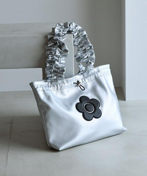 MARY QUANT × VIS 聯名 荷葉提把托特包 MARY QUANT,VIS,荷葉提把托特包,雛菊包,A4托特包,13吋筆電包,日本限定,黑色托特包,銀色托特包,聯名包包