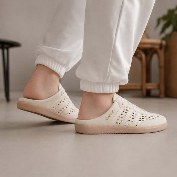 adidas Samba Mule Woven 奶油白編織半拖鞋 adidas、Samba、Samba Mule、adidas Samba Mule Woven、奶油白球鞋、穆勒鞋、半拖鞋、編織鞋、夏季穿搭、女鞋代購、adidas代購