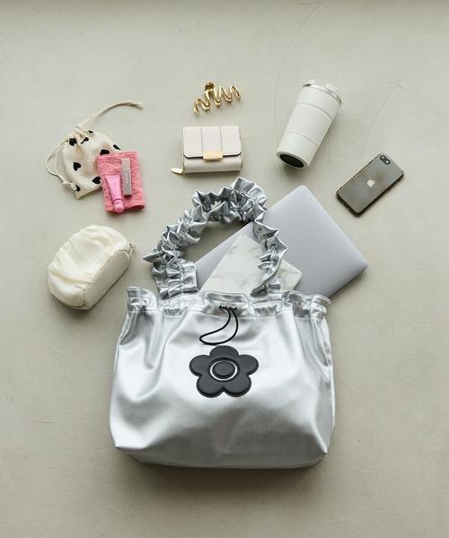 MARY QUANT × VIS 聯名 荷葉提把托特包 MARY QUANT,VIS,荷葉提把托特包,雛菊包,A4托特包,13吋筆電包,日本限定,黑色托特包,銀色托特包,聯名包包