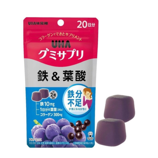 日本 UHA 味覺糖 鐵+葉酸 營養補充軟糖 袋裝 | 女性保養軟糖 補鐵補葉酸 美味營養 UHA味覺糖, 鐵+葉酸軟糖, 營養補充軟糖, 日本營養補給, 女性保健, 補鐵葉酸, 保養軟糖, 健康零食, 日本進口, 孕期保健, 女性營養補充