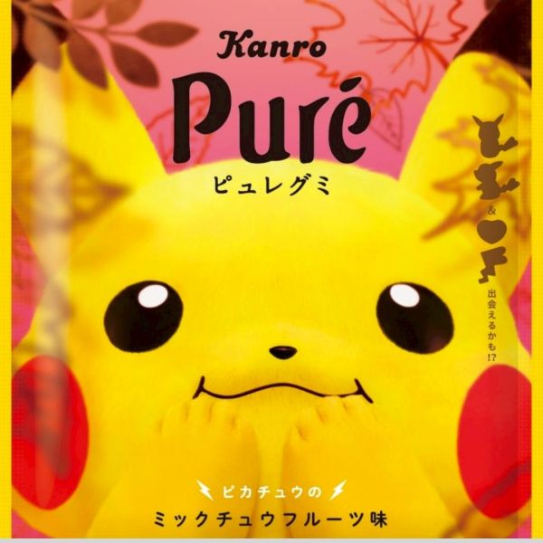 日本 Kanro Puré 寶可夢 皮卡丘 綜合水果風味軟糖 Kanro Pure、Puré軟糖、寶可夢軟糖、皮卡丘果汁糖、日本果汁軟糖、Puré寶可夢、Q彈軟糖、日本原裝進口、日本人氣零食、卡通造型糖果、兒童水果糖、寶可夢聯名商品