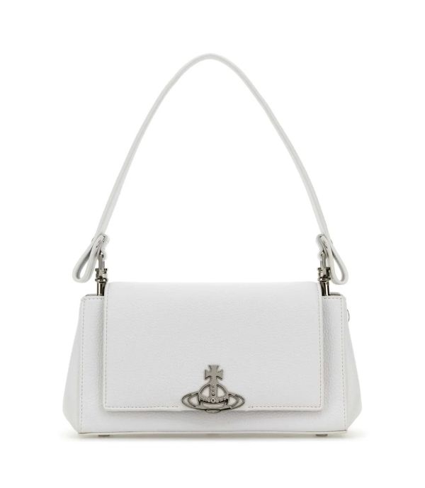 Vivienne Westwood HAZEL 中號白色皮革腋下包 