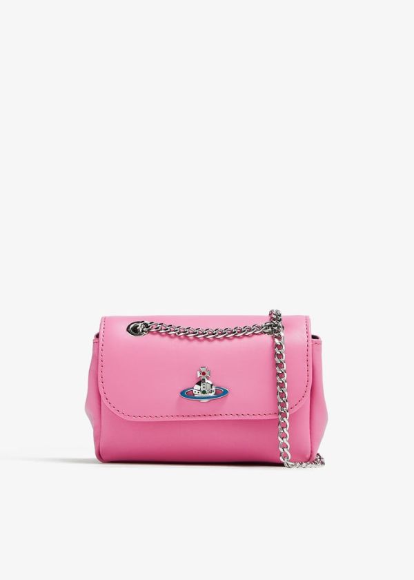 Vivienne Westwood 粉色羊皮 小鏈條包 