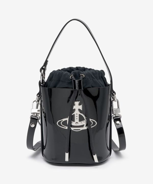 Vivienne Westwood Daisy 黑色抽繩水桶包 
