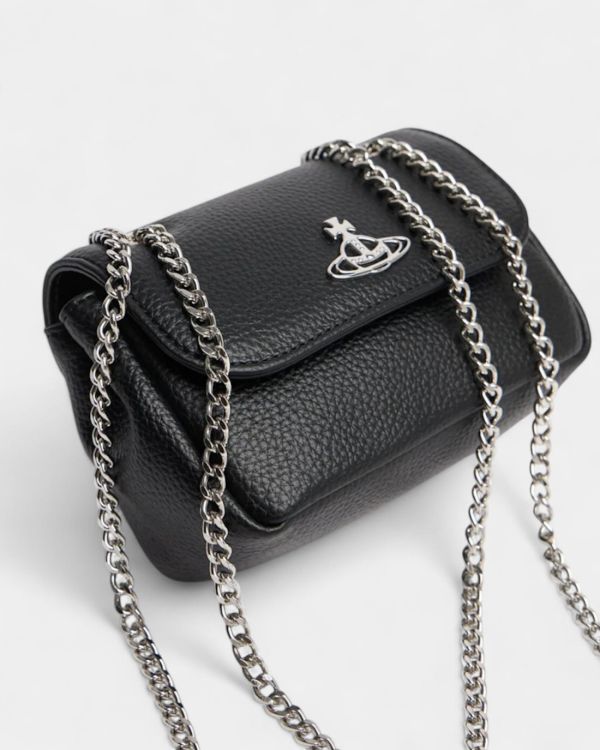 Vivienne Westwood 黑色銀鏈 小鏈條包 