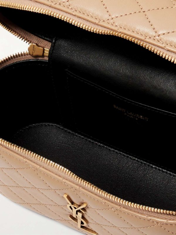SAINT LAURENT Gaby Vanity 米色絎縫皮革迷你肩背包 