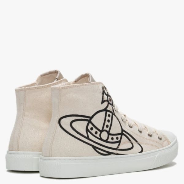 Vivienne Westwood Vegan Plimsoll 高筒米色帆布鞋 