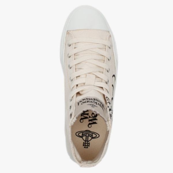 Vivienne Westwood Vegan Plimsoll 高筒米色帆布鞋 