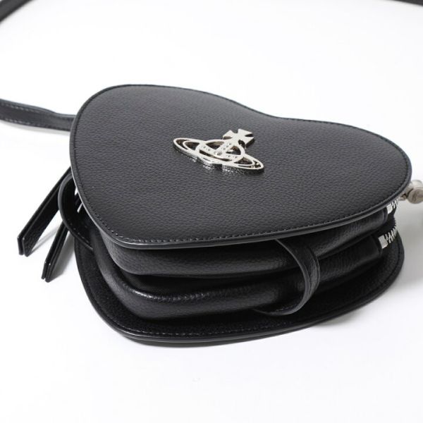 Vivienne Westwood [雙層] 黑色心型斜背包 