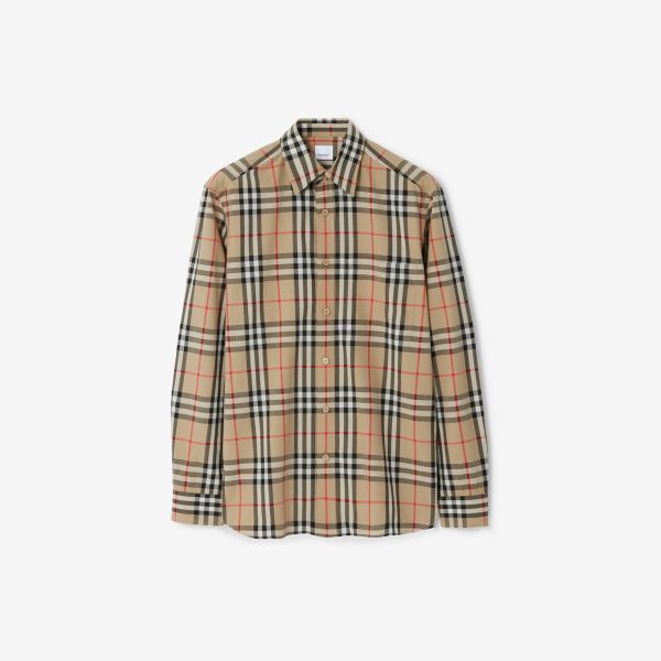 Burberry 棉質經典格紋襯衫 (man) 