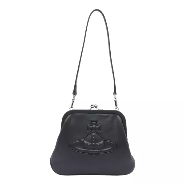 Vivienne Westwood [JENNIE同款]牛皮黑色浮雕包 