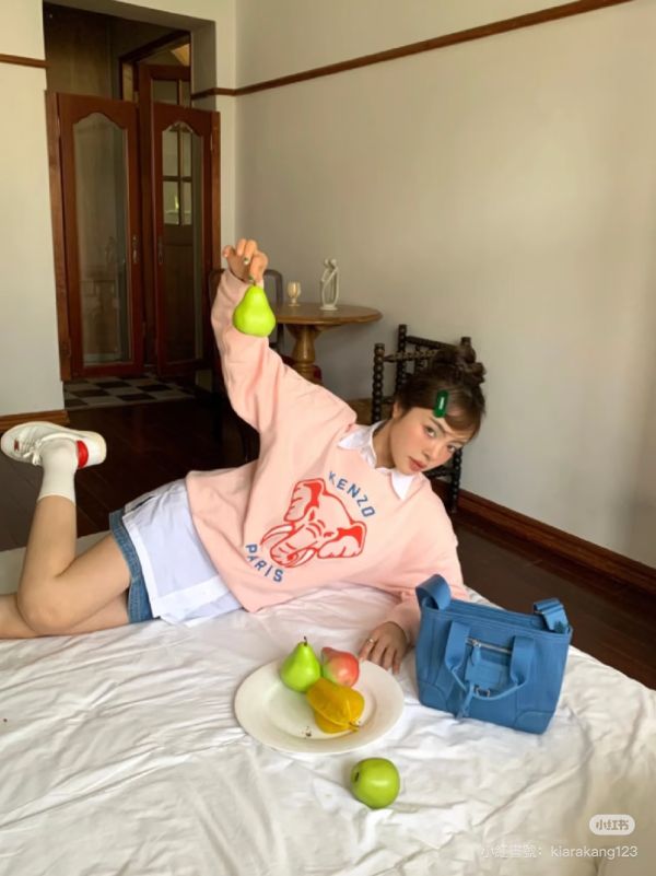 KENZO ELEPHANT 粉色刺繡運動衫 (woman) 