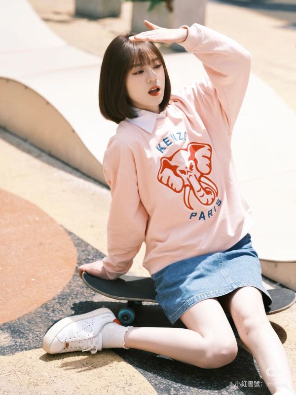 KENZO ELEPHANT 粉色刺繡運動衫 (woman) 