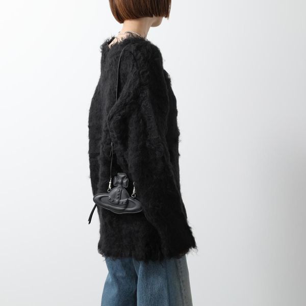Vivienne Westwood Nano Orb 黑色斜背包 