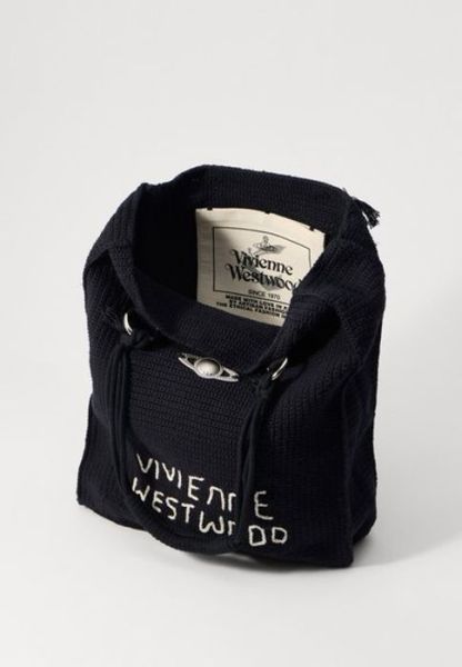 Vivienne Westwood Mabel 大號黑色鉤針編織托特包 