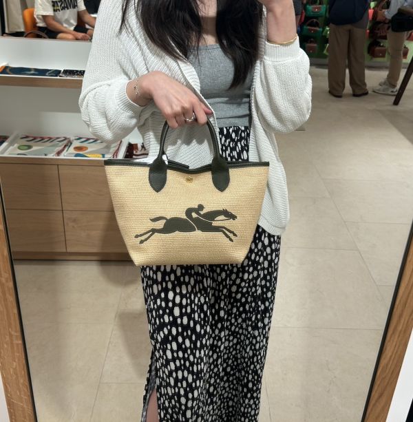 (兩色) Longchamp LE PANIER PLIAGE 草編S號 二用包 