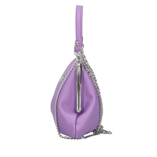 Vivienne Westwood Granny Frame香芋紫荔枝皮鏈條水餃包 