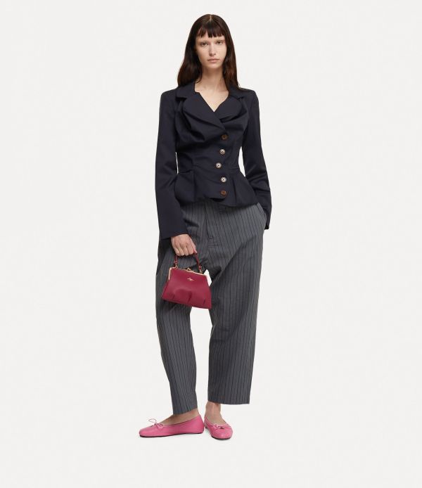 Vivienne Westwood Granny Frame酒紅金鏈牛皮鏈條水餃包 