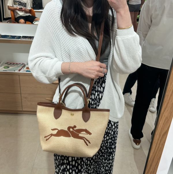 (兩色) Longchamp LE PANIER PLIAGE 草編S號 二用包 