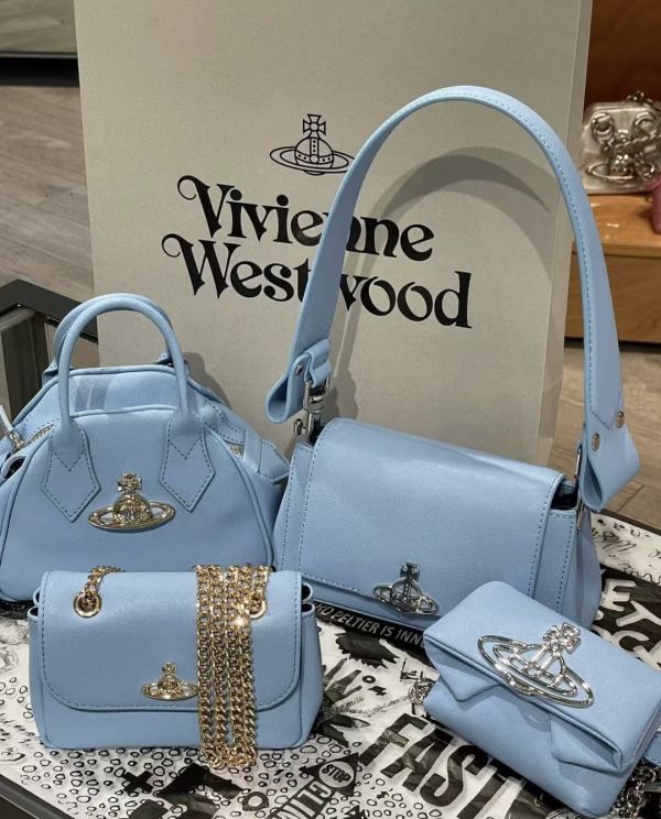 Vivienne Westwood 藍色金鏈 小鏈條包 