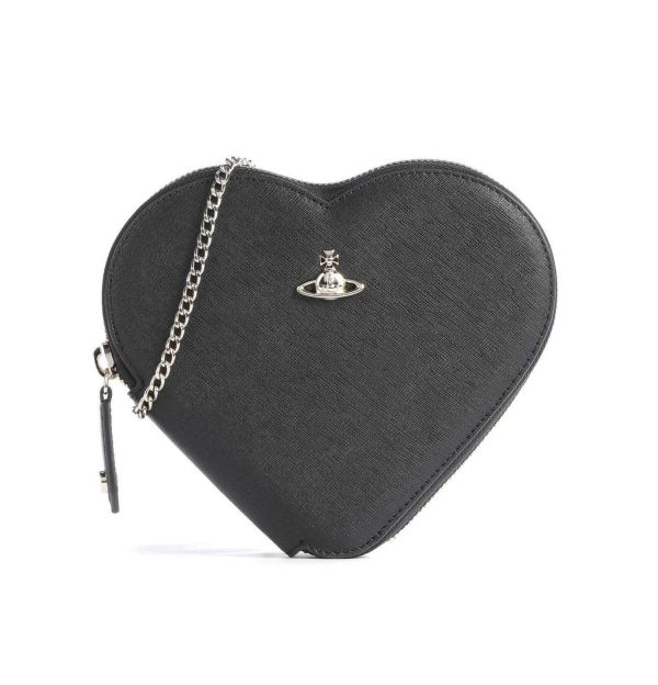 Vivienne Westwood 新款黑色心型鏈條包 