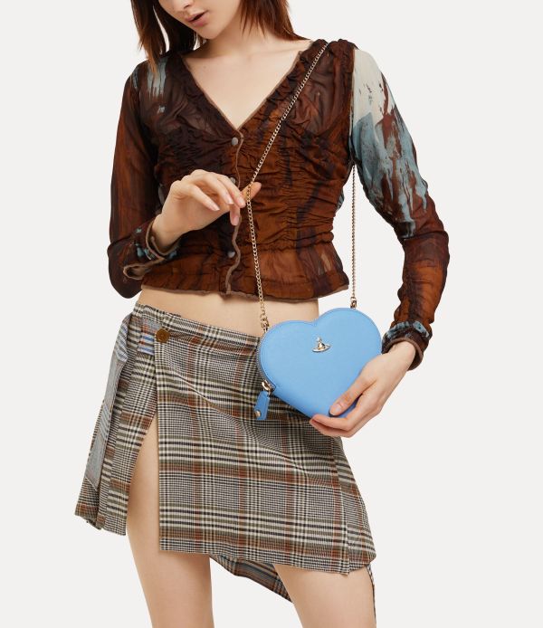 Vivienne Westwood 新款藍色心型鏈條包 