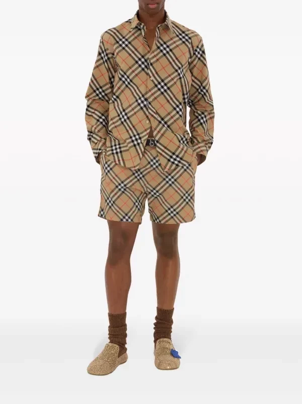 Burberry 棉質經典格紋襯衫 (man) 