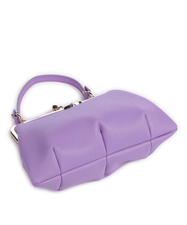 Vivienne Westwood Granny Frame紫羅蘭金鏈牛皮鏈條水餃包 