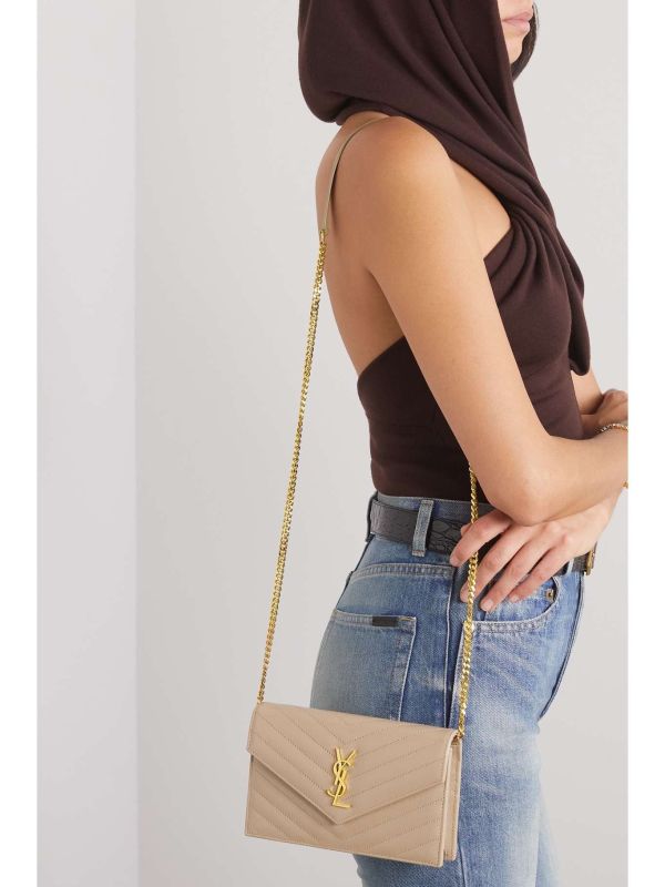(多色) SAINT LAURENT Monogram Envelope Crossbody Bag 