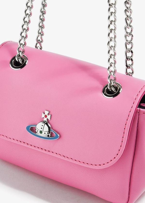 Vivienne Westwood 粉色羊皮 小鏈條包 