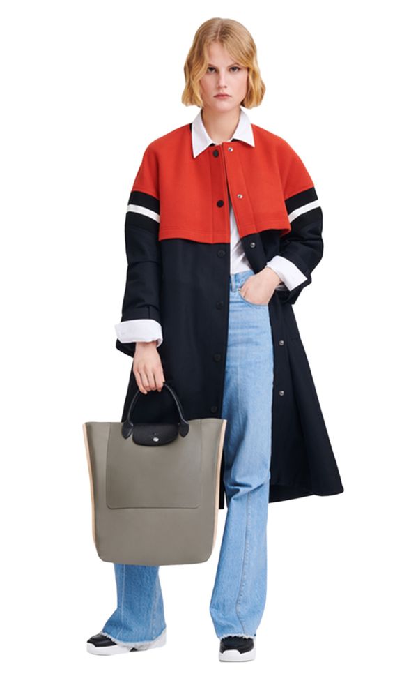 Longchamp Cabas Re-Play 牛皮拼接托特包 (M號) 