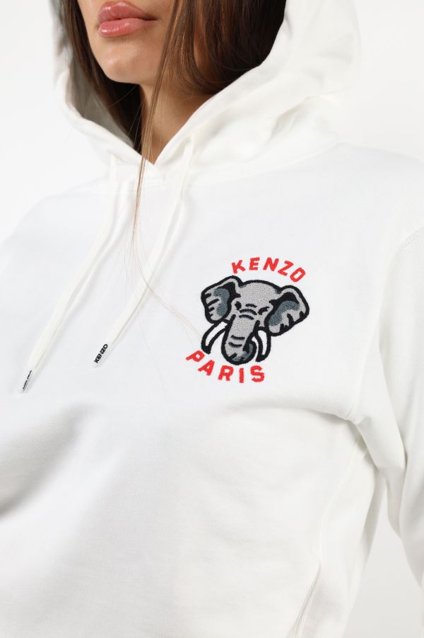 KENZO ELEPHANT CREST 白色刺繡連帽衛衣 (woman) 