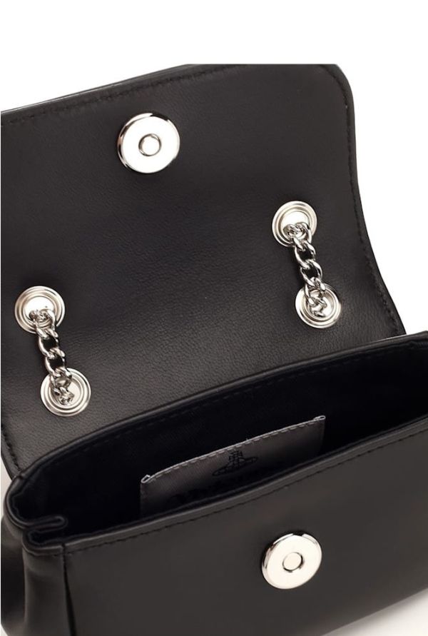 Vivienne Westwood 黑色羊皮 小鏈條包 