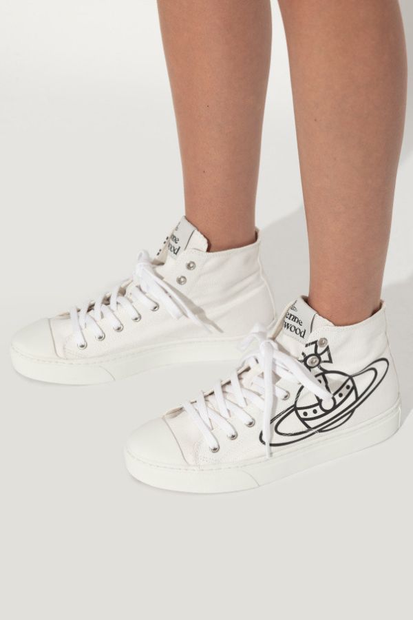 Vivienne Westwood Vegan Plimsoll 高筒米色帆布鞋 